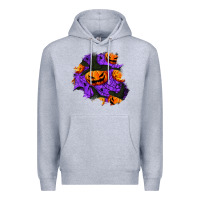 Heather Grey halloween pumpkin patch  1 Premium Hoodie - BundleAndBundleShop