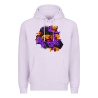 Lilac halloween pumpkin patch  1 Premium Hoodie - BundleAndBundleShop