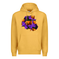 Mustard halloween pumpkin patch  1 Premium Hoodie - BundleAndBundleShop