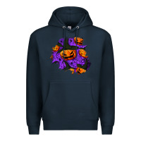 Navy halloween pumpkin patch  1 Premium Hoodie - BundleAndBundleShop