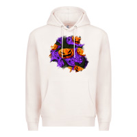 Pale Pink halloween pumpkin patch  1 Premium Hoodie - BundleAndBundleShop