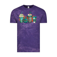 Cloud Purple turquoise junkie coffee cups Vintage Tee - Jasminsmagicworld