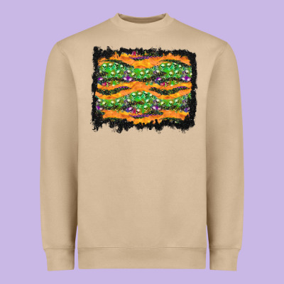 Halloween Skull Background Heavyweight Sweatshirt Designed By Bundleandbundleshop