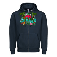 Navy Summer Zipper Hoodie - CowhideDigitalArt