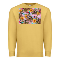 Antique Gold Baby monkey flowers Premium Sweatshirt - Artiststas