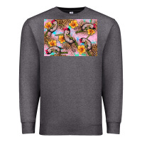 Charcoal Heather Baby monkey flowers Premium Sweatshirt - Artiststas