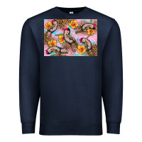 Navy Baby monkey flowers Premium Sweatshirt - Artiststas
