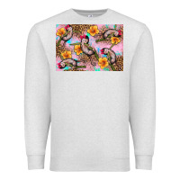 Oatmeal Heather Baby monkey flowers Premium Sweatshirt - Artiststas
