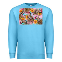 Ocean Blue Baby monkey flowers Premium Sweatshirt - Artiststas