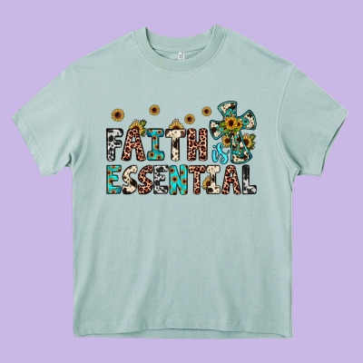 Faith Is Essential Heavy Core Tee Designed By Jahusdesignshop