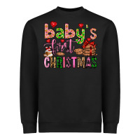 Black baby's first christmas Heavyweight Sweatshirt - FaDigitalArtStudio