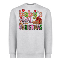 Heather Grey baby's first christmas Heavyweight Sweatshirt - FaDigitalArtStudio