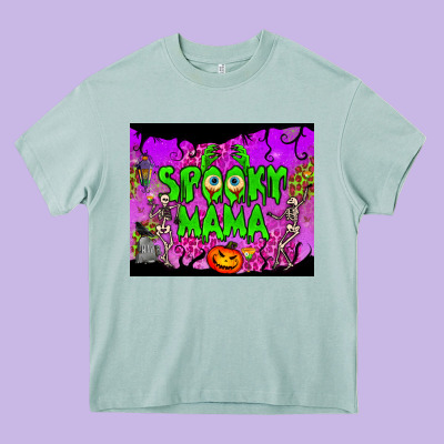 Spooky Mama Tumbler Heavy Core Tee Designed By Bundleandbundleshop
