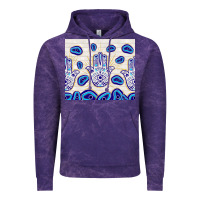 Cloud Purple evil eyes with white wooden pattern Vintage Hoodie - TumblerDesignByShophia