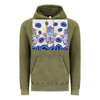 Vintage Olive evil eyes with white wooden pattern Vintage Hoodie - TumblerDesignByShophia