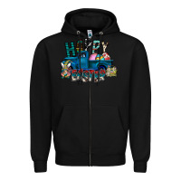 Black Happy Easter  truck Zipper Hoodie - CowhideDigitalArt