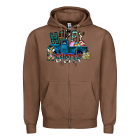Chestnut Happy Easter  truck Zipper Hoodie - CowhideDigitalArt