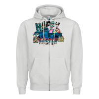 Dove Grey Happy Easter  truck Zipper Hoodie - CowhideDigitalArt