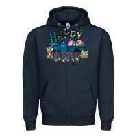 Navy Happy Easter  truck Zipper Hoodie - CowhideDigitalArt