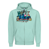 Seafoam Happy Easter  truck Zipper Hoodie - CowhideDigitalArt