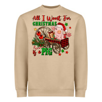 Mushroom all i want for christmas is a pig Heavyweight Sweatshirt - FaDigitalArtStudio