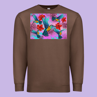 Flower Hummingbird Premium Sweatshirt Designed By Artiststas