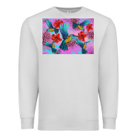 Dove Grey Flower Hummingbird Premium Sweatshirt - Artiststas