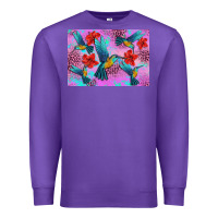 Purple Flower Hummingbird Premium Sweatshirt - Artiststas