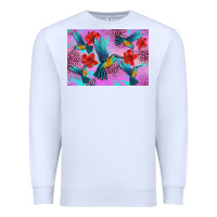White Flower Hummingbird Premium Sweatshirt - Artiststas