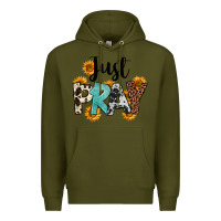 Army Green Just Pray Premium Hoodie - FaDigitalArtStudio