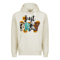 Oatmeal Heather Just Pray Premium Hoodie - FaDigitalArtStudio