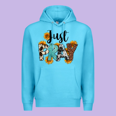 Just Pray Premium Hoodie Designed By Fadigitalartstudio
