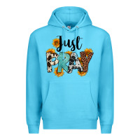Ocean Blue Just Pray Premium Hoodie - FaDigitalArtStudio