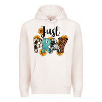 Pale Pink Just Pray Premium Hoodie - FaDigitalArtStudio