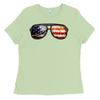 Matcha amerıcan flag glasses Ladies Tee - BarkalooDesign