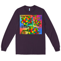 Plum autism puzzle piece Long Sleeve Tee - CowGirlArtShop