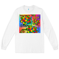 White autism puzzle piece Long Sleeve Tee - CowGirlArtShop