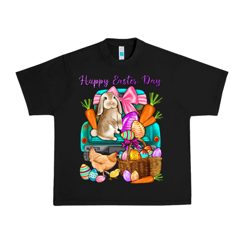 Happy Easter Day Truck Urban Heavy Tee by HowdyJamesFarm | Teevron