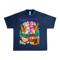 Navy Happy Easter Day truck Urban Heavy Tee - HowdyJamesFarm