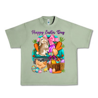 Oil Green Happy Easter Day truck Urban Heavy Tee - HowdyJamesFarm