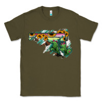 Army Green Maryland Map Sunflower Cactus Serape Classic Tee - RanaPortraitStore