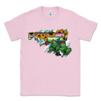 Bubblegum Pink Maryland Map Sunflower Cactus Serape Classic Tee - RanaPortraitStore