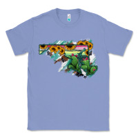 Colony Blue Maryland Map Sunflower Cactus Serape Classic Tee - RanaPortraitStore
