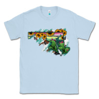 Dusty Blue Maryland Map Sunflower Cactus Serape Classic Tee - RanaPortraitStore