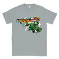 Heather Grey Maryland Map Sunflower Cactus Serape Classic Tee - RanaPortraitStore
