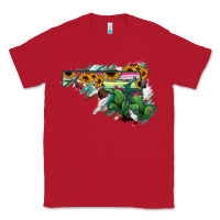 Red Maryland Map Sunflower Cactus Serape Classic Tee - RanaPortraitStore