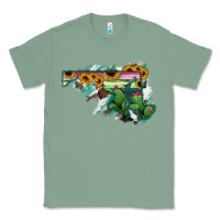 Sage Maryland Map Sunflower Cactus Serape Classic Tee - RanaPortraitStore