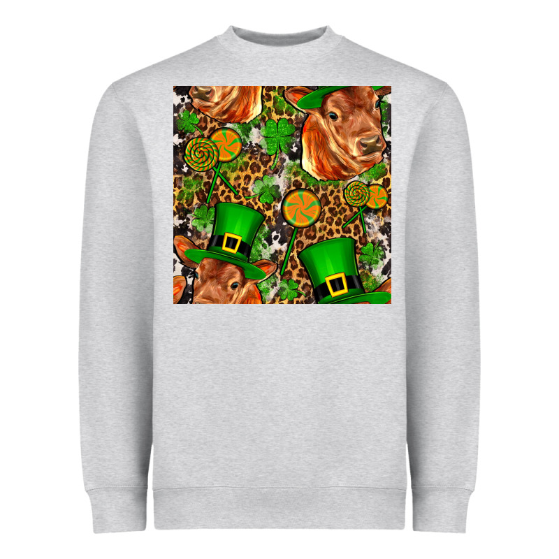 St Patricks  Cow With Candy Heavyweight Sweatshirt by FaDigitalArtStudio | Teevron
