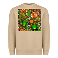 Mushroom st patricks  cow with candy Heavyweight Sweatshirt - FaDigitalArtStudio