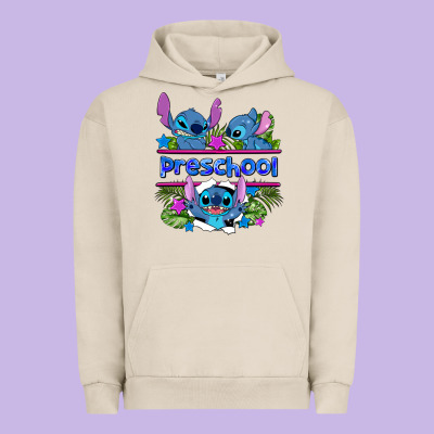Preview Flower Stitch Blue Preschool Urban Hoodie Designed By Adodesignshop